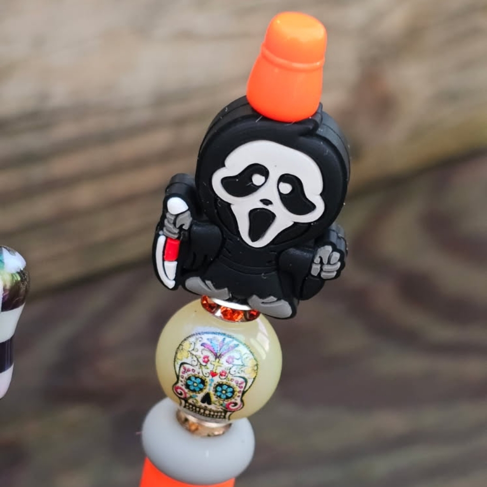 HALLOWEEN HORROR COLLECTION NEW BEADABLE PENS (1) WITH REFILL - Picture 6 of 7